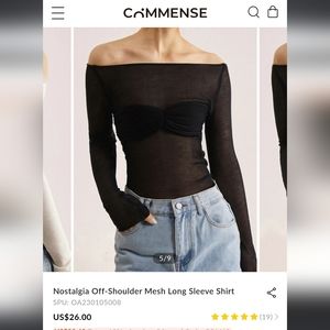 Long sleeve mesh top